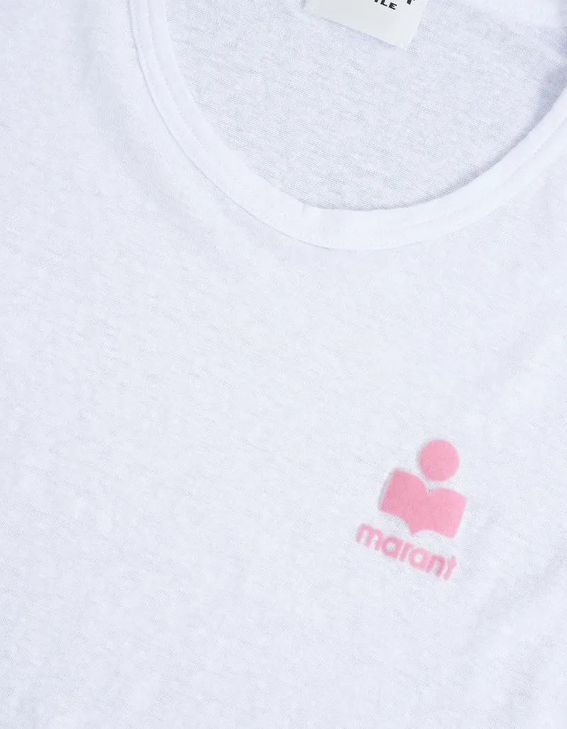 Leinen T-Shirt Koldia mit Logo-Flockprint