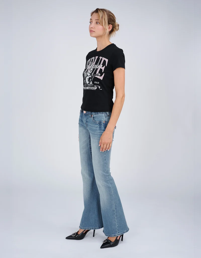 Bedrucktes T-Shirt Classic mit Strass-Verzierung