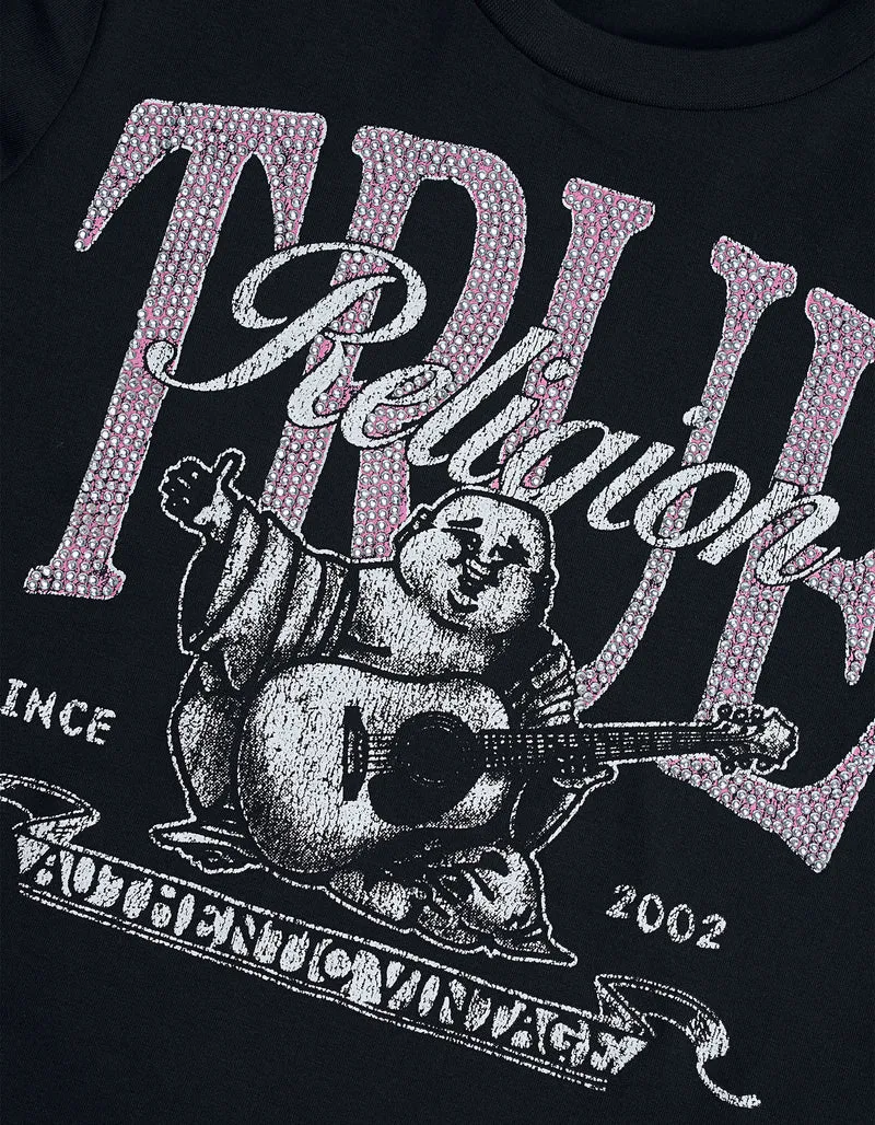 Bedrucktes T-Shirt Classic mit Strass-Verzierung