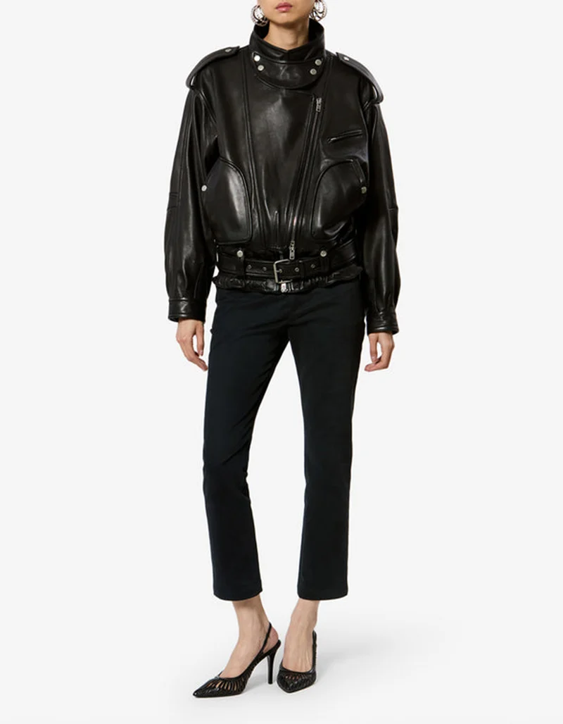 Lammleder-Jacke Farza im Biker Style