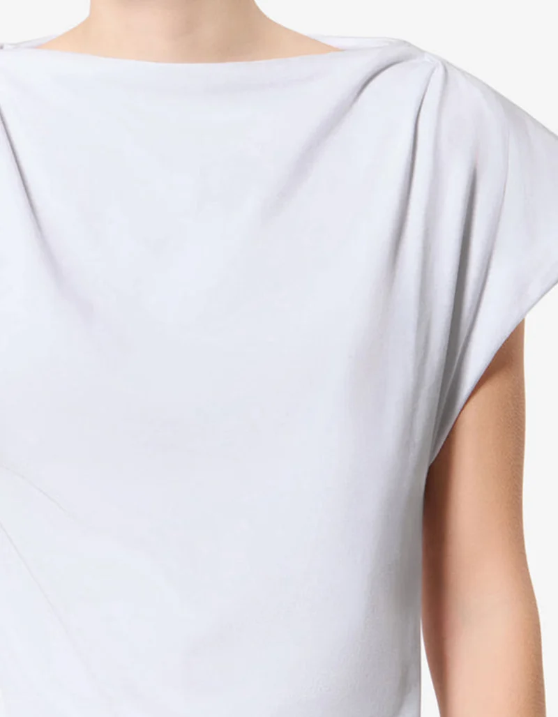 Asymmetrisches T-Shirt Sebani mit Schulterpolstern