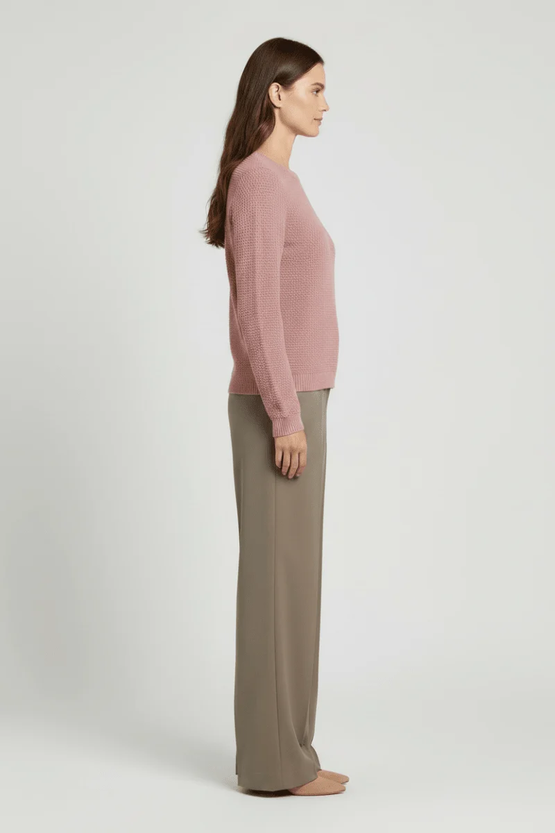 Vila Pullover Rundhals Langarm Strick Top Nostalgia Rose