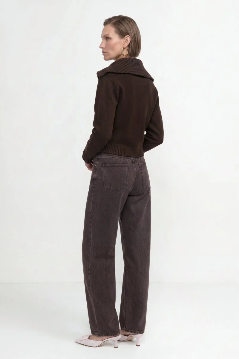 Rich & Royal Brown Long Barrel Jeans chocolate torte
