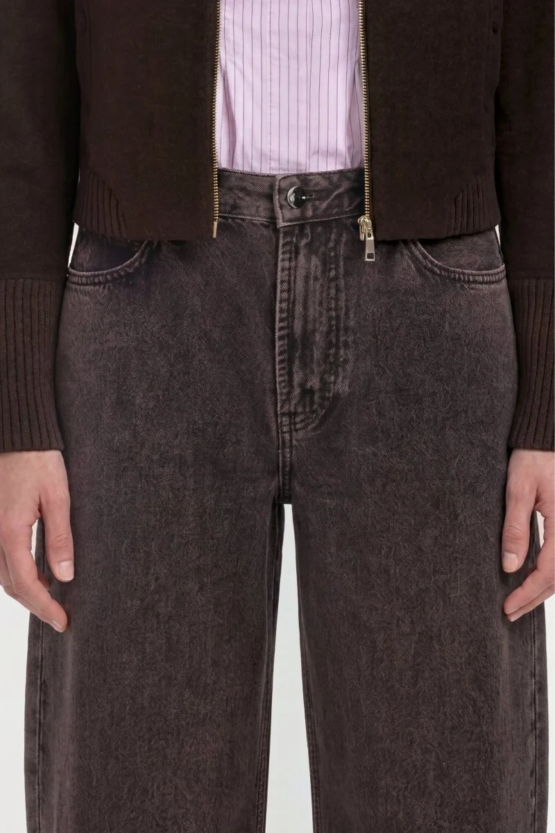 Rich & Royal Brown Long Barrel Jeans chocolate torte
