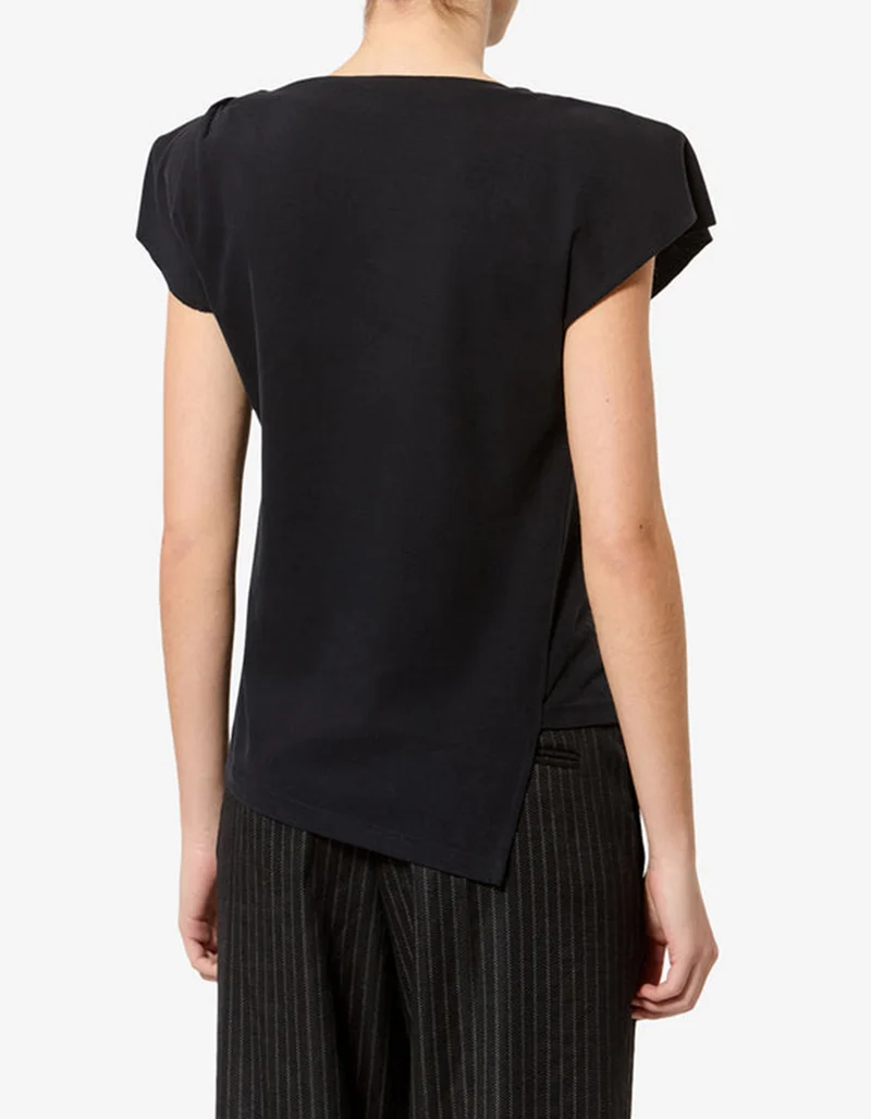 Asymmetrisches T-Shirt Sebani mit Schulterpolstern