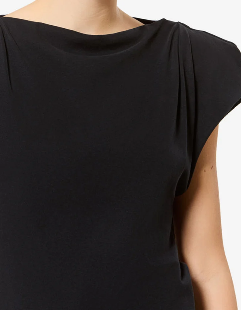 Asymmetrisches T-Shirt Sebani mit Schulterpolstern