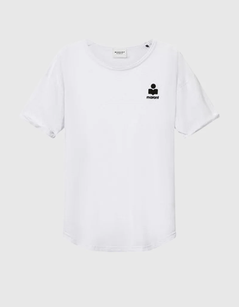 Leinen T-Shirt Koldia mit Logo-Flockprint