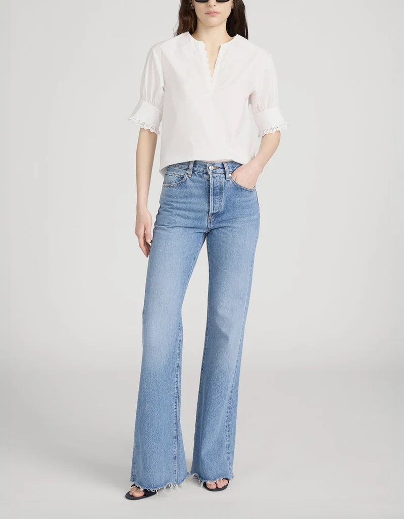 Mid Raise Flared-Leg Jeans The LAX