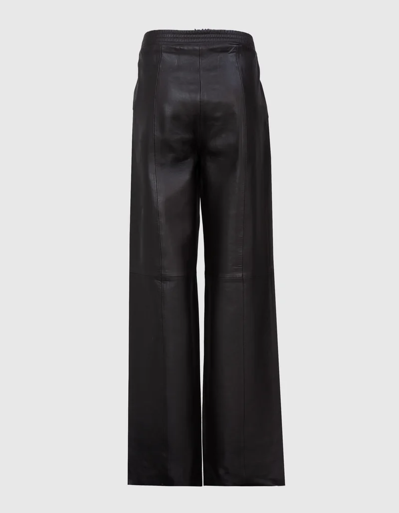 Barrel-Leg Lammleder-Hose Lucca mit elastischem Bund