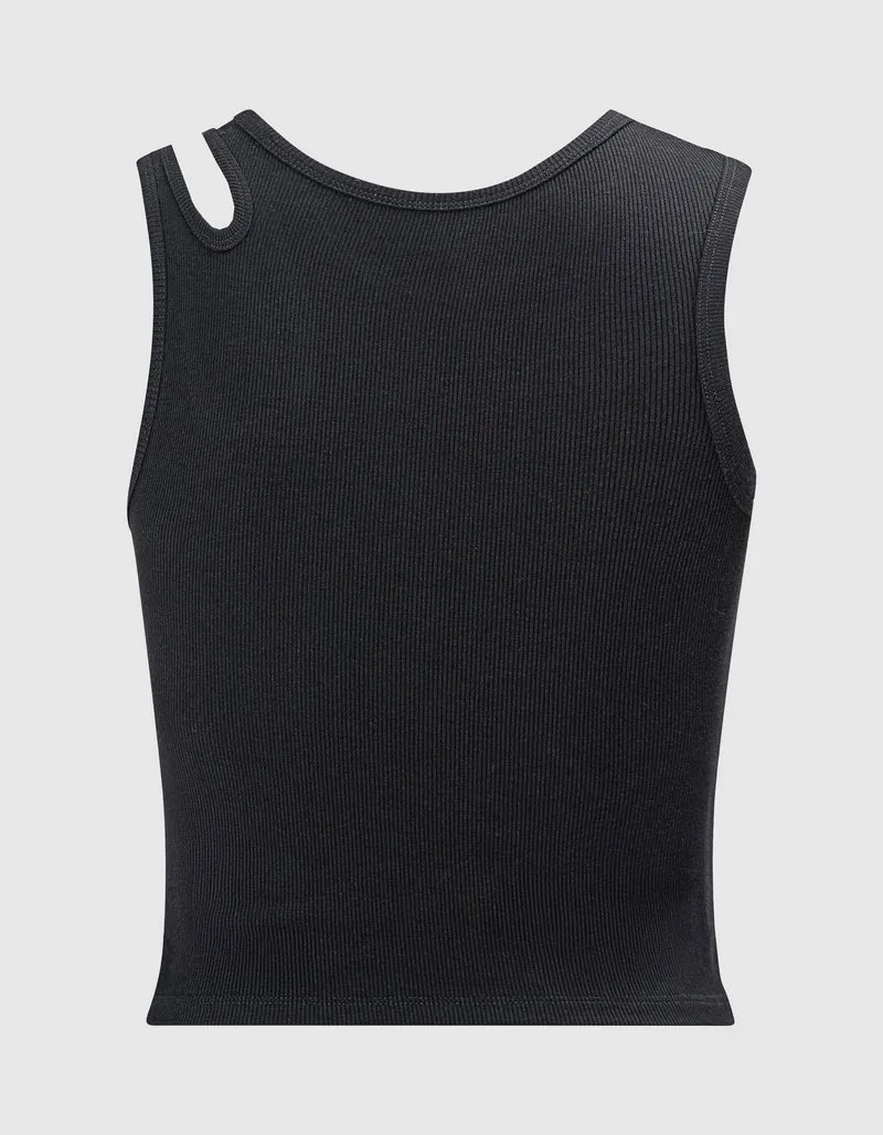 Top mit Strasssteinen und Cut-Out
