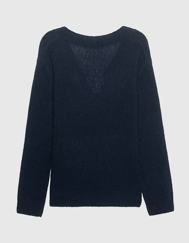 Kaschmir-Seide Pullover Leona mit V-Ausschnitt