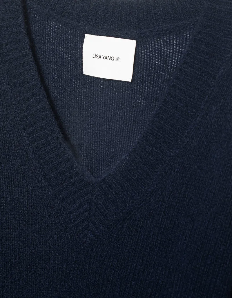 Kaschmir-Seide Pullover Leona mit V-Ausschnitt