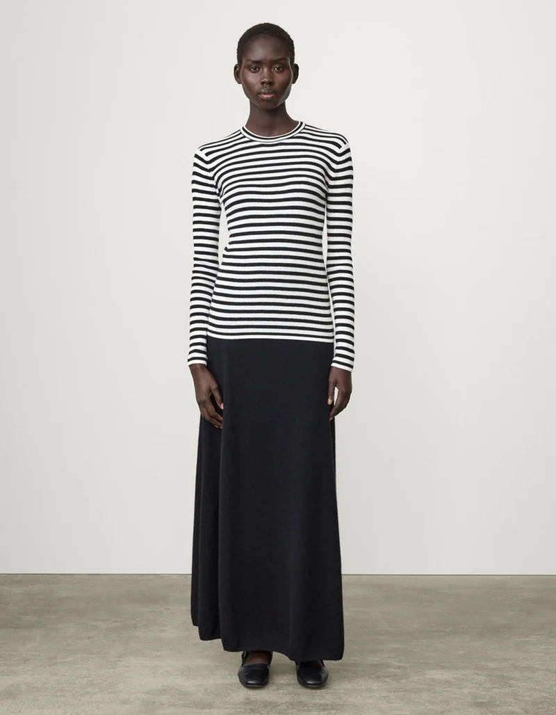 Gestreifter Feinstrick-Pullover Vivian mit Kaschmir-Anteil