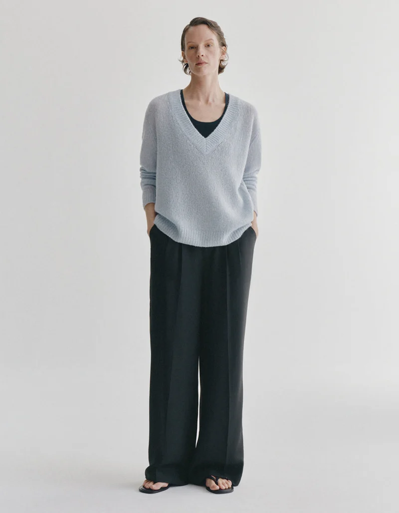 Kaschmir-Seide Pullover Leona mit V-Ausschnitt