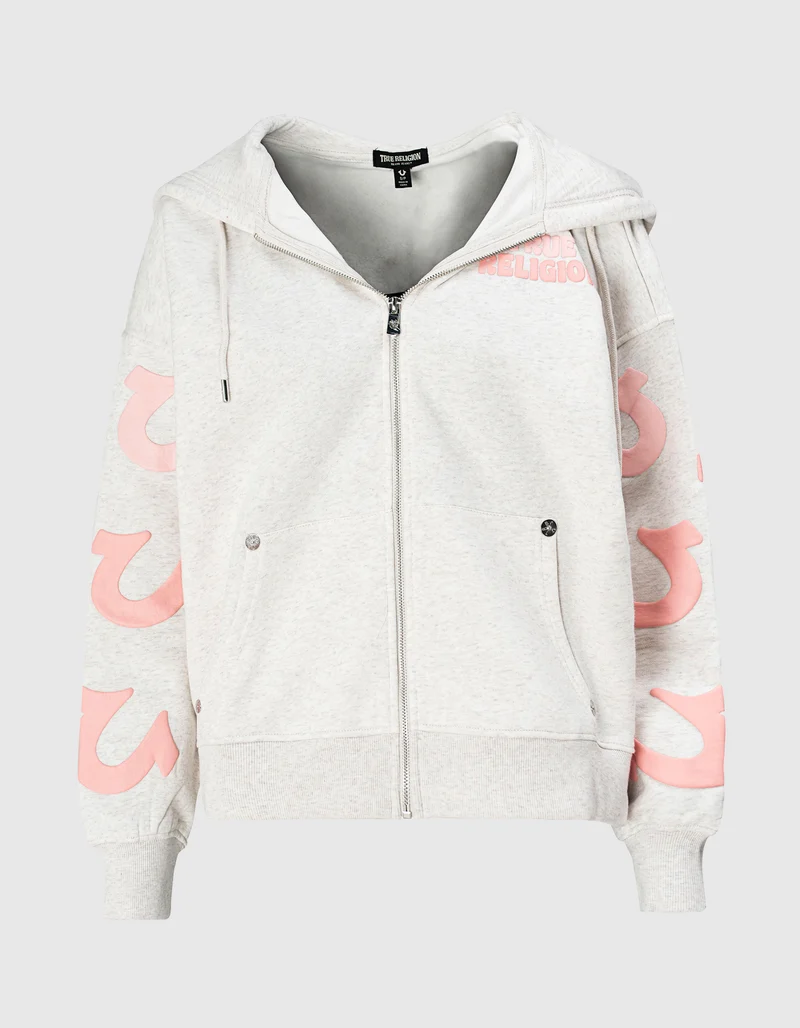 Bedruckter Oversize Zipper Hoodie