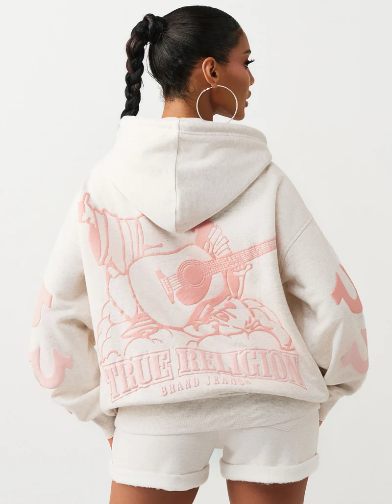 Bedruckter Oversize Zipper Hoodie