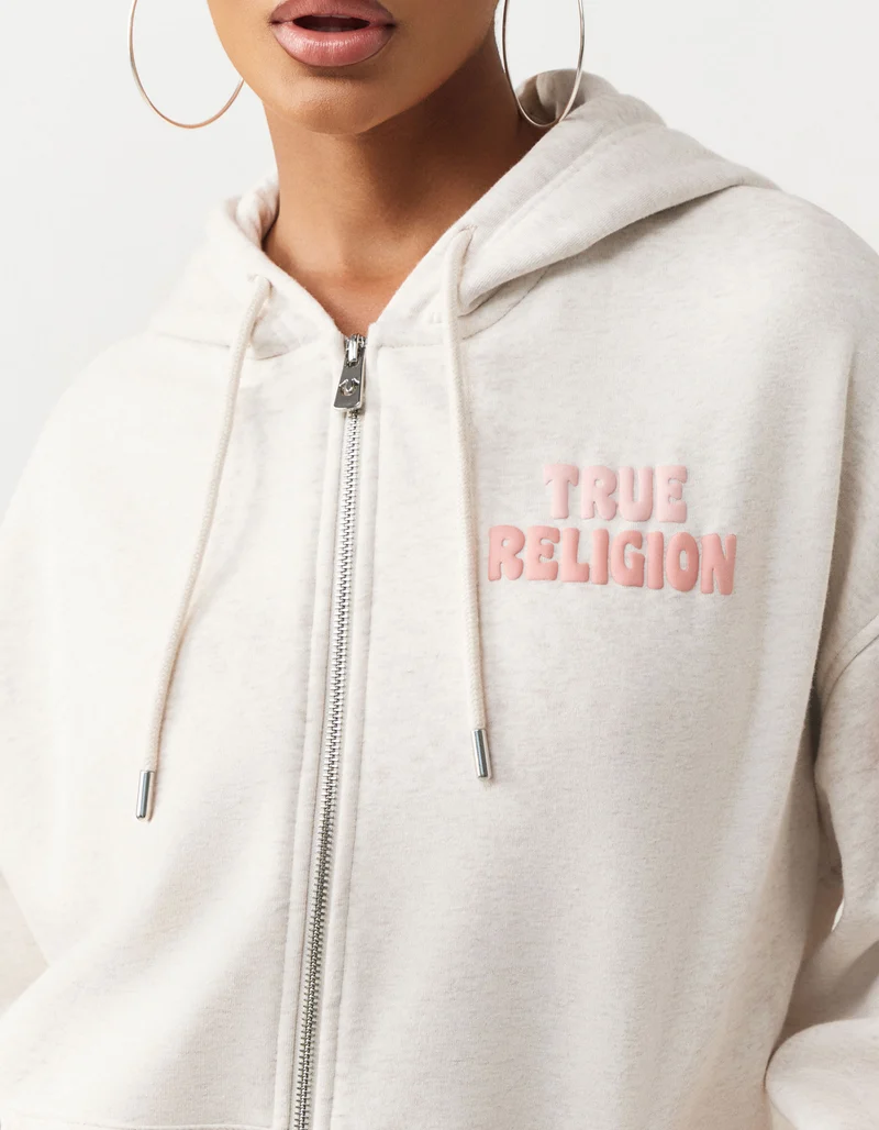 Bedruckter Oversize Zipper Hoodie