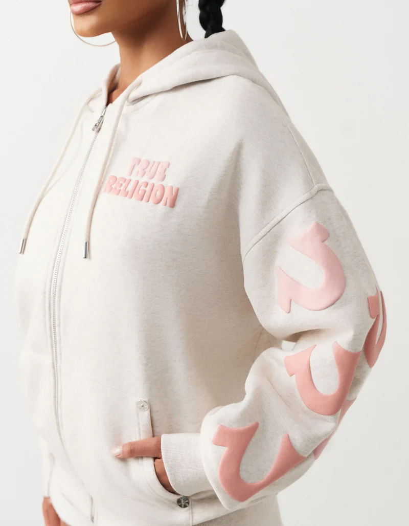 Bedruckter Oversize Zipper Hoodie