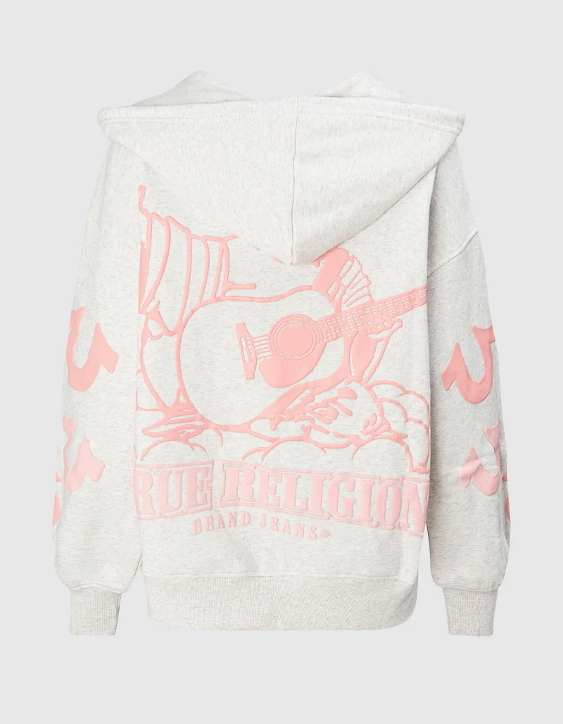 Bedruckter Oversize Zipper Hoodie