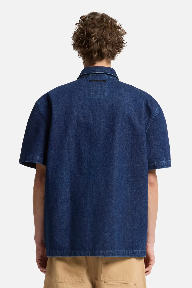 Utility Denim Camp Shirt in Carpenter Blue