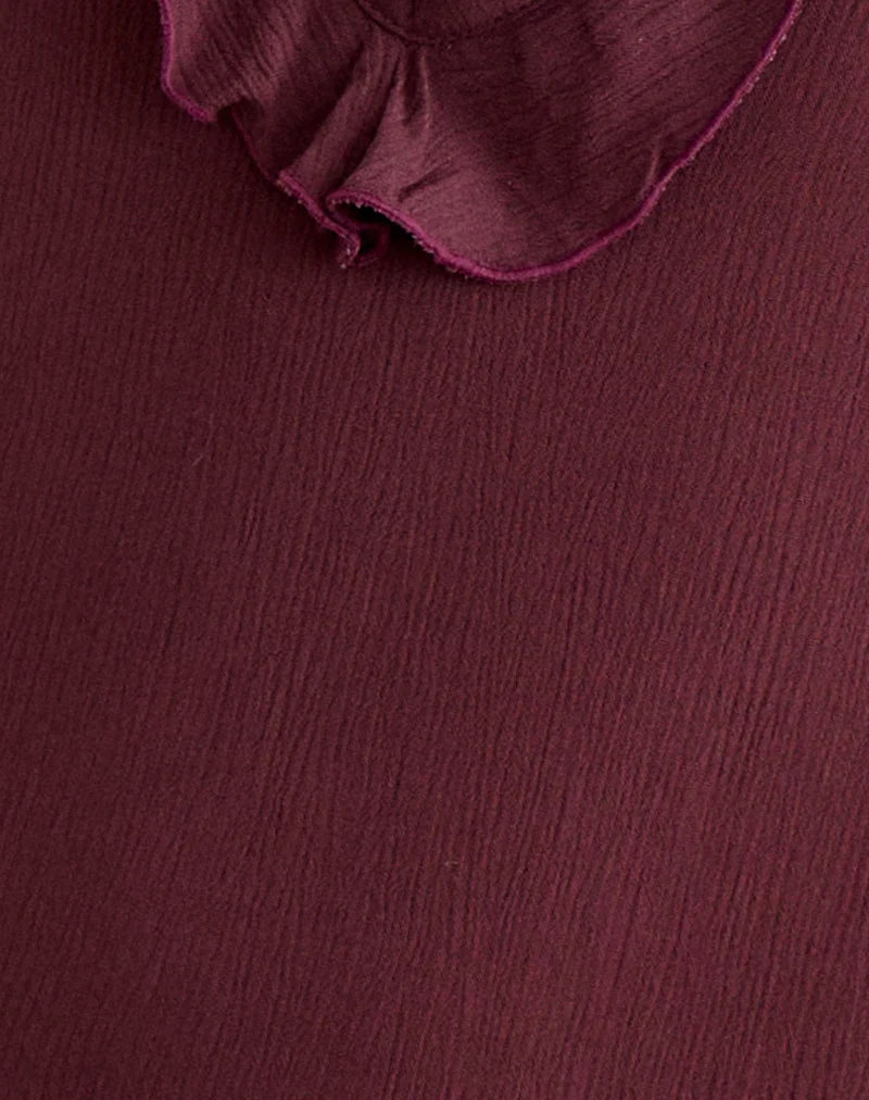 Swade Plunge-Minikleid in Crinkle Plum