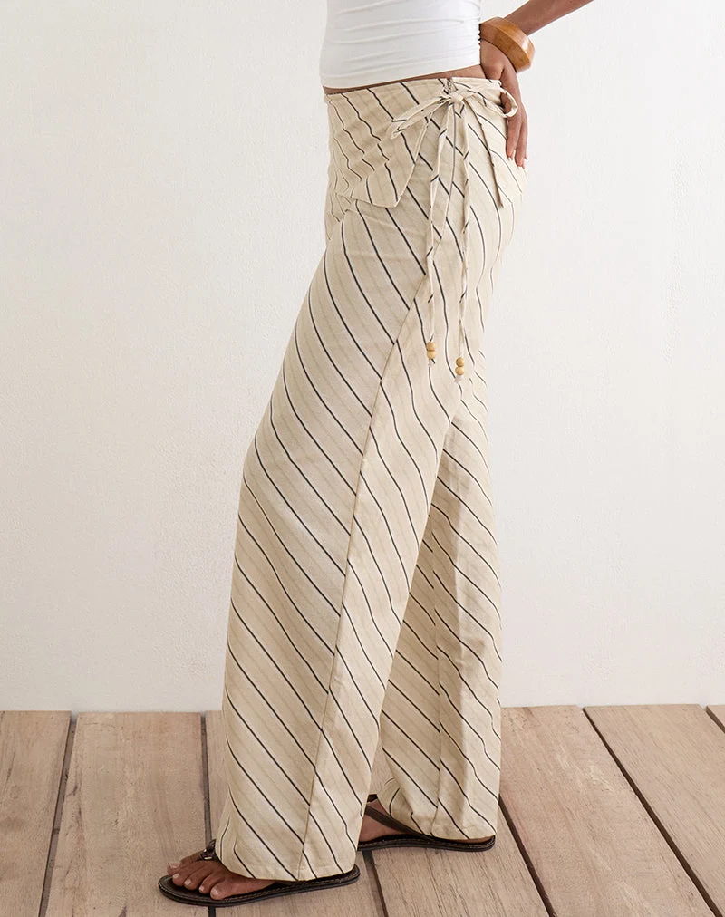 Hose „Faria“ in „Tilt Lines“ Beige