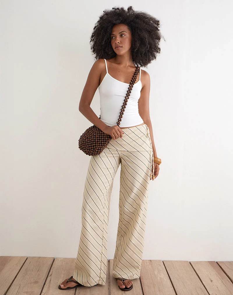 Hose „Faria“ in „Tilt Lines“ Beige