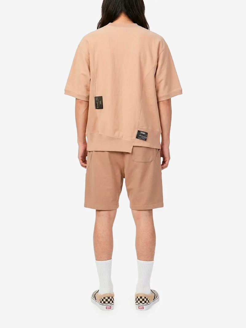 T-shirt beige con logo ricamato x Champion