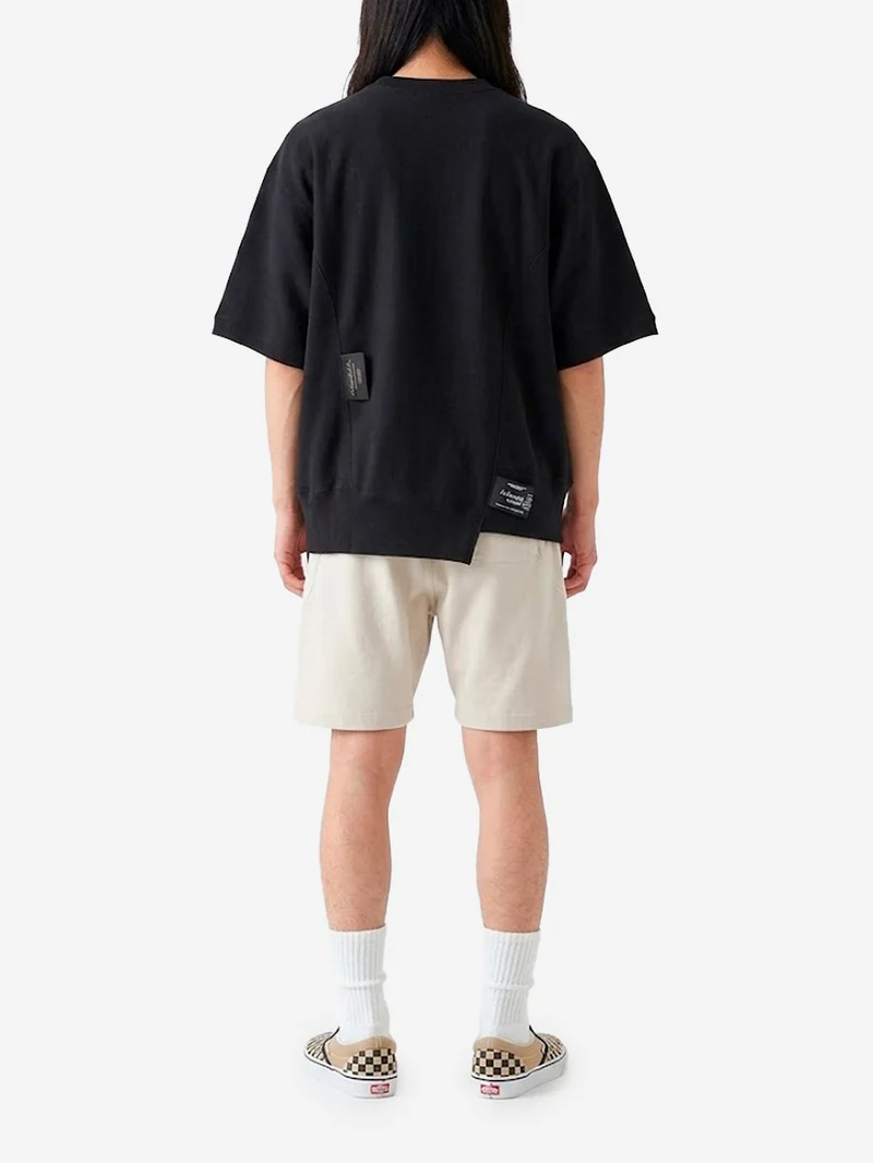 T-shirt nera con logo ricamato x Champion