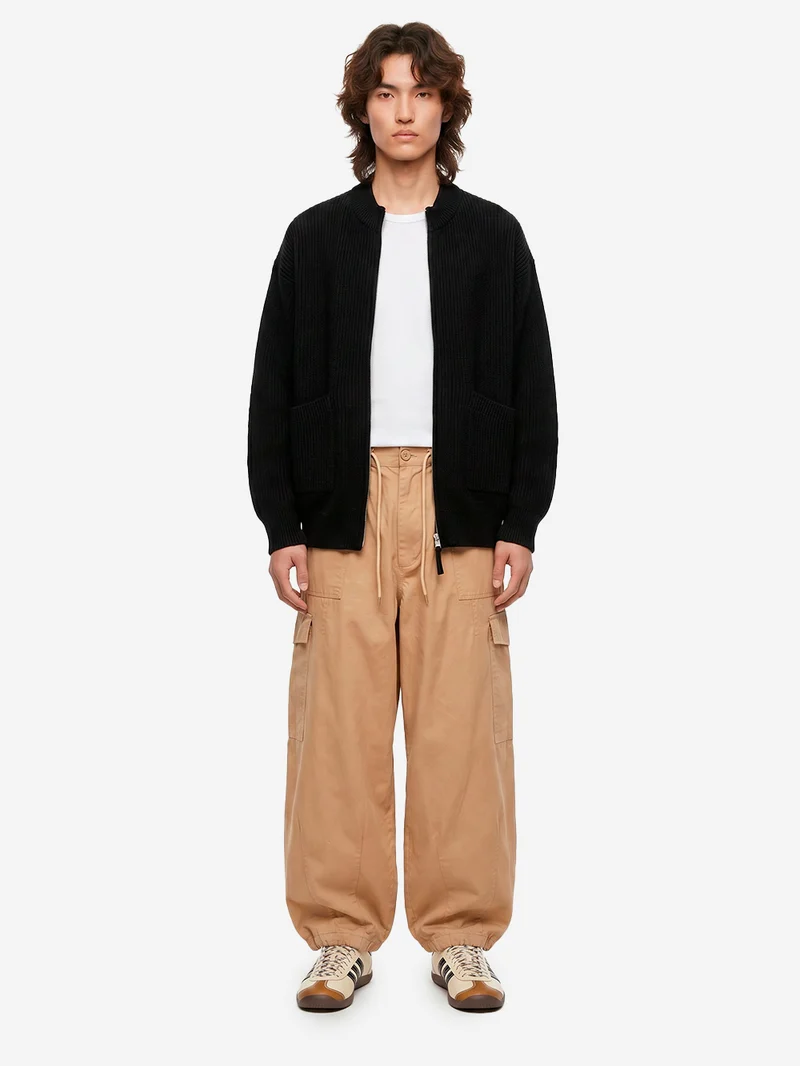 Pantaloni cargo ballonn beige in twill di cotone