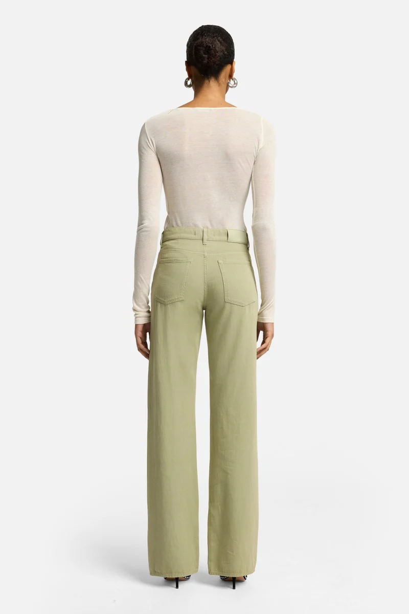 Linen Blend Tess Trouser in Palm