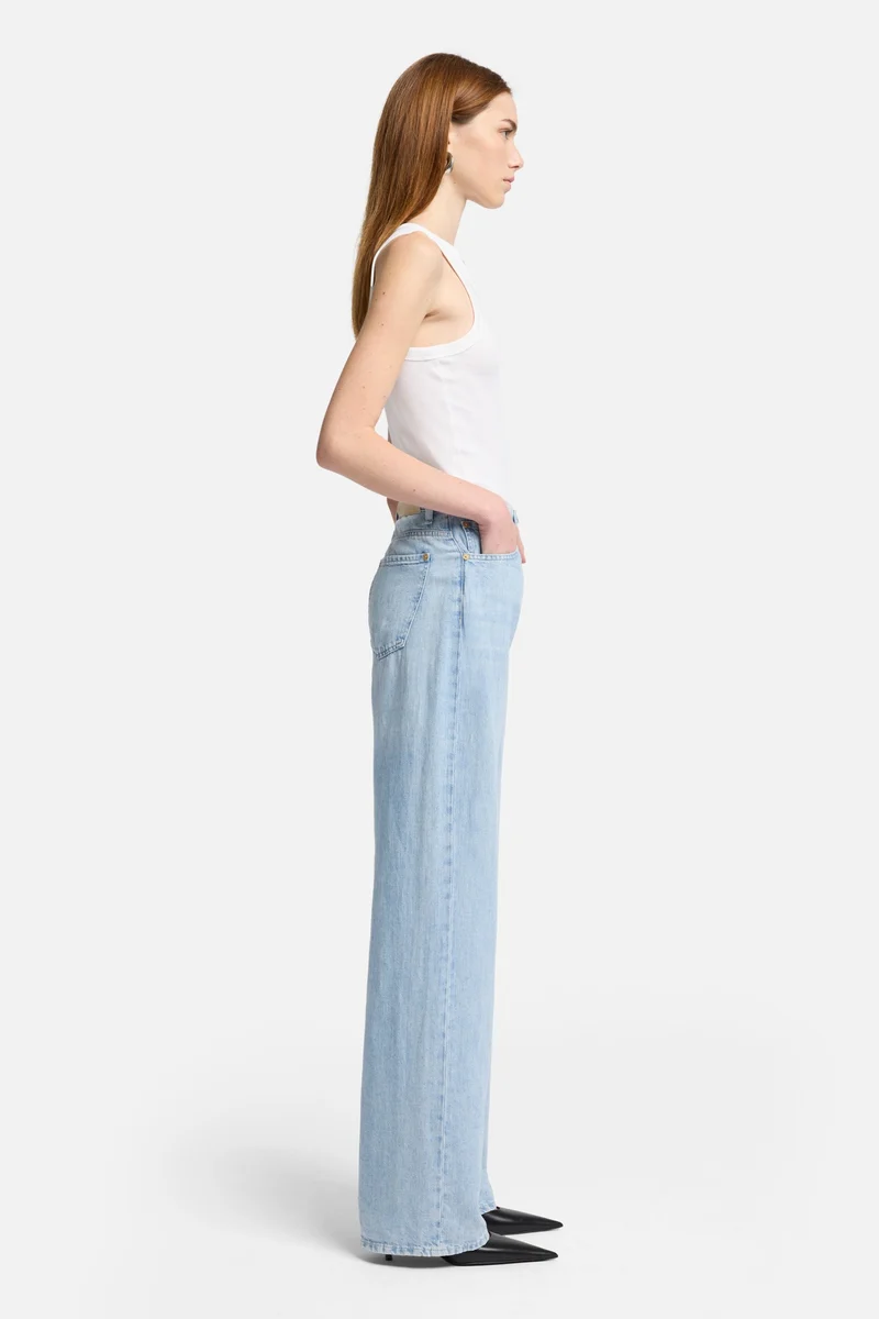 Indigo Linen Tess Trouser in Kansas