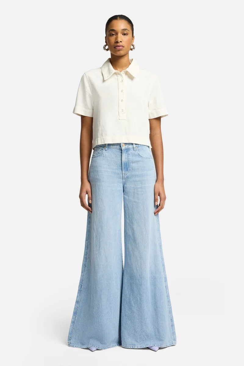 Indigo Linen Willow Palazzo Wide Leg in Kansas
