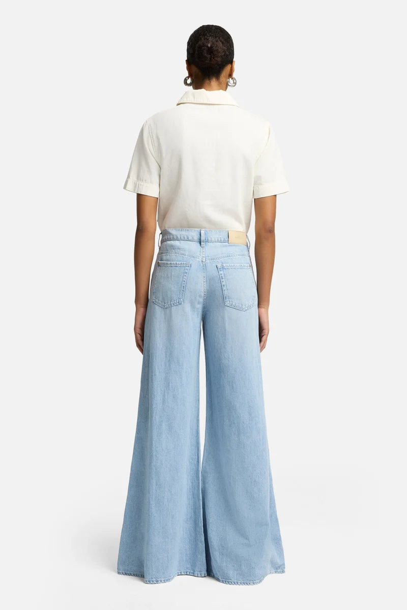 Indigo Linen Willow Palazzo Wide Leg in Kansas