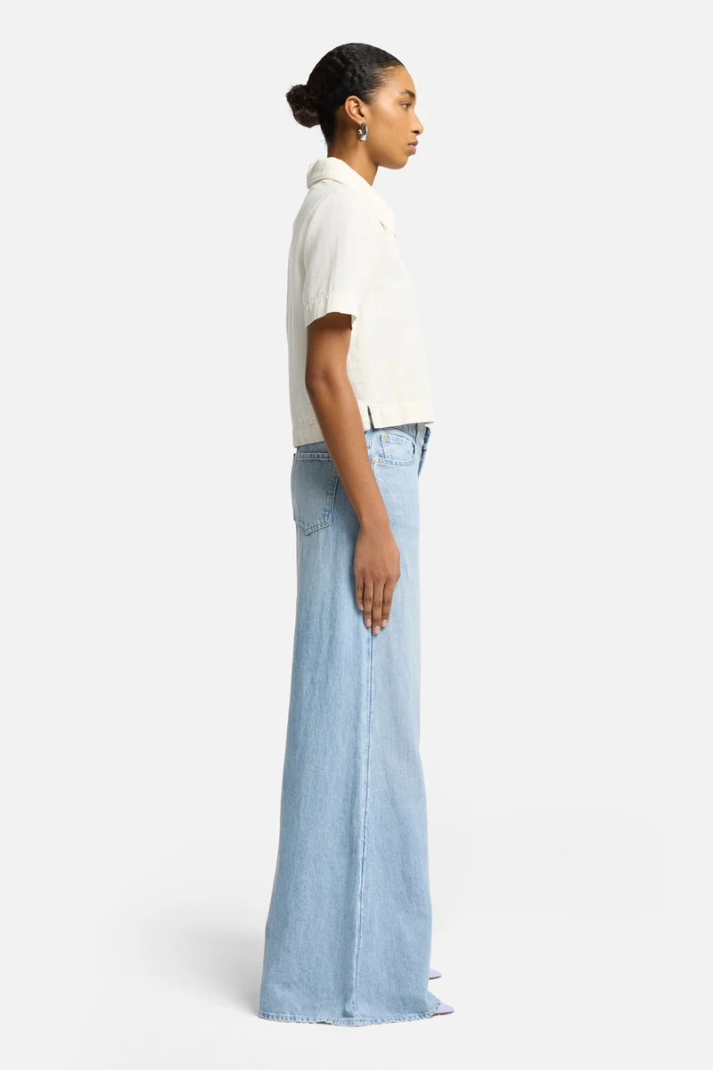 Indigo Linen Willow Palazzo Wide Leg in Kansas