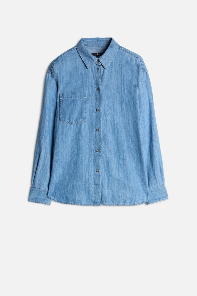 Indigo Linen Easy Shirt in Icy