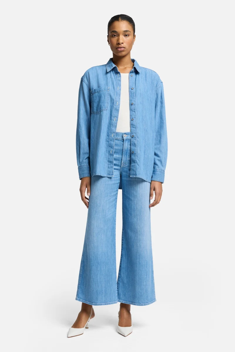 Indigo Linen Easy Shirt in Icy