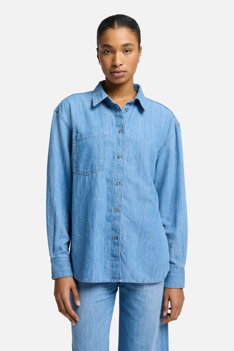 Indigo Linen Easy Shirt in Icy