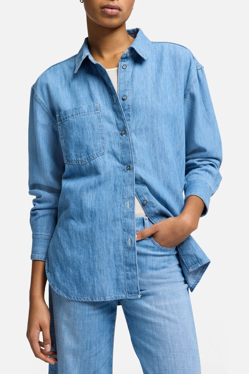 Indigo Linen Easy Shirt in Icy