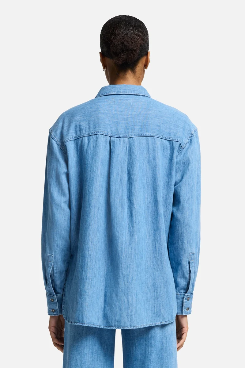 Indigo Linen Easy Shirt in Icy