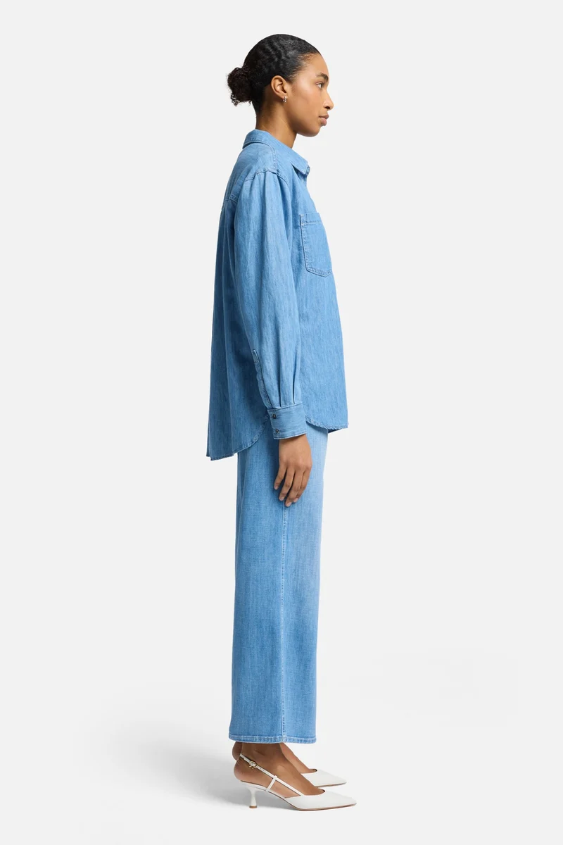 Indigo Linen Easy Shirt in Icy