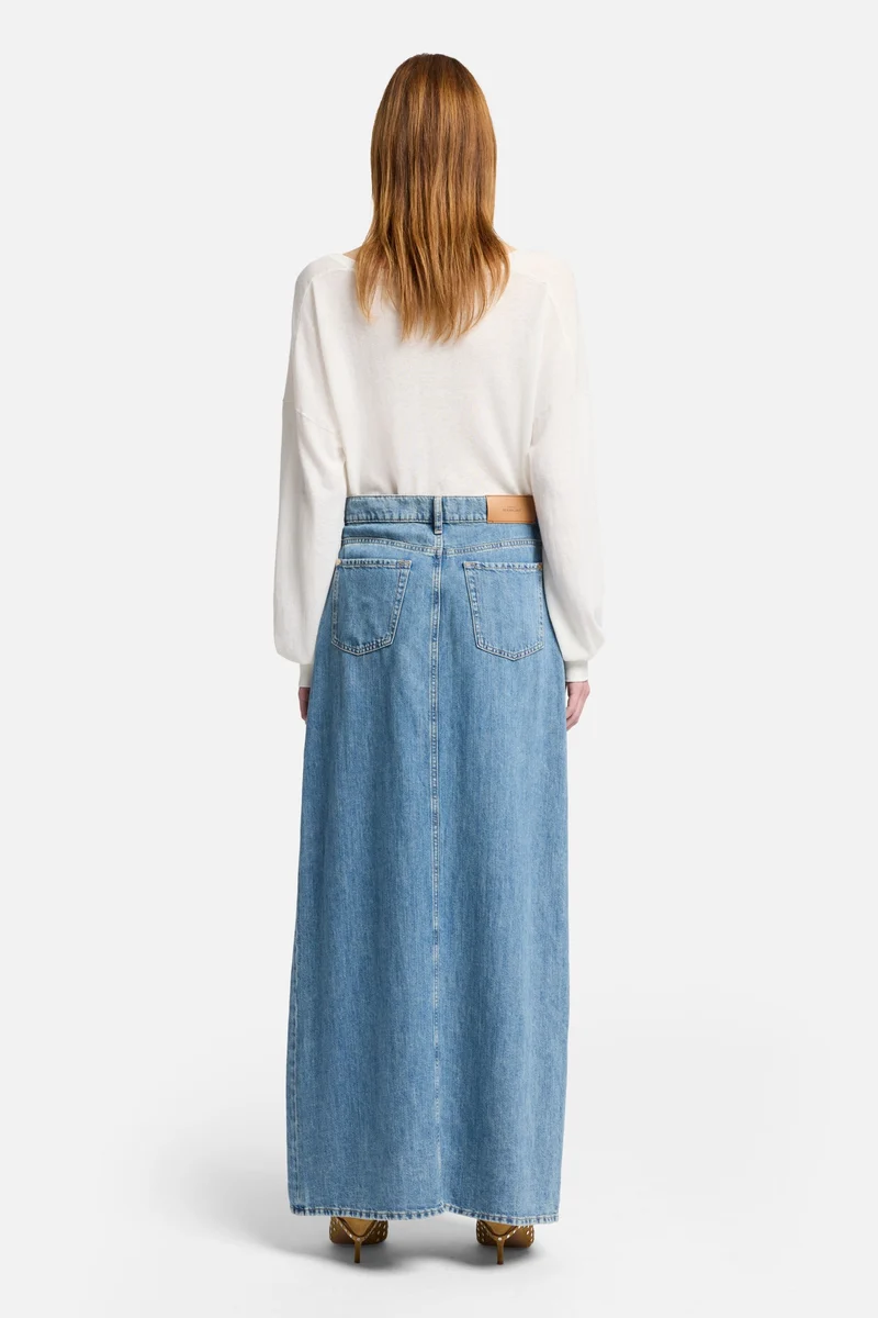 Indigo Linen Maxi Skirt in Arizona