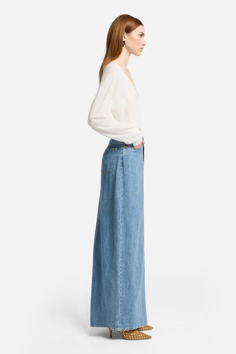 Indigo Linen Maxi Skirt in Arizona
