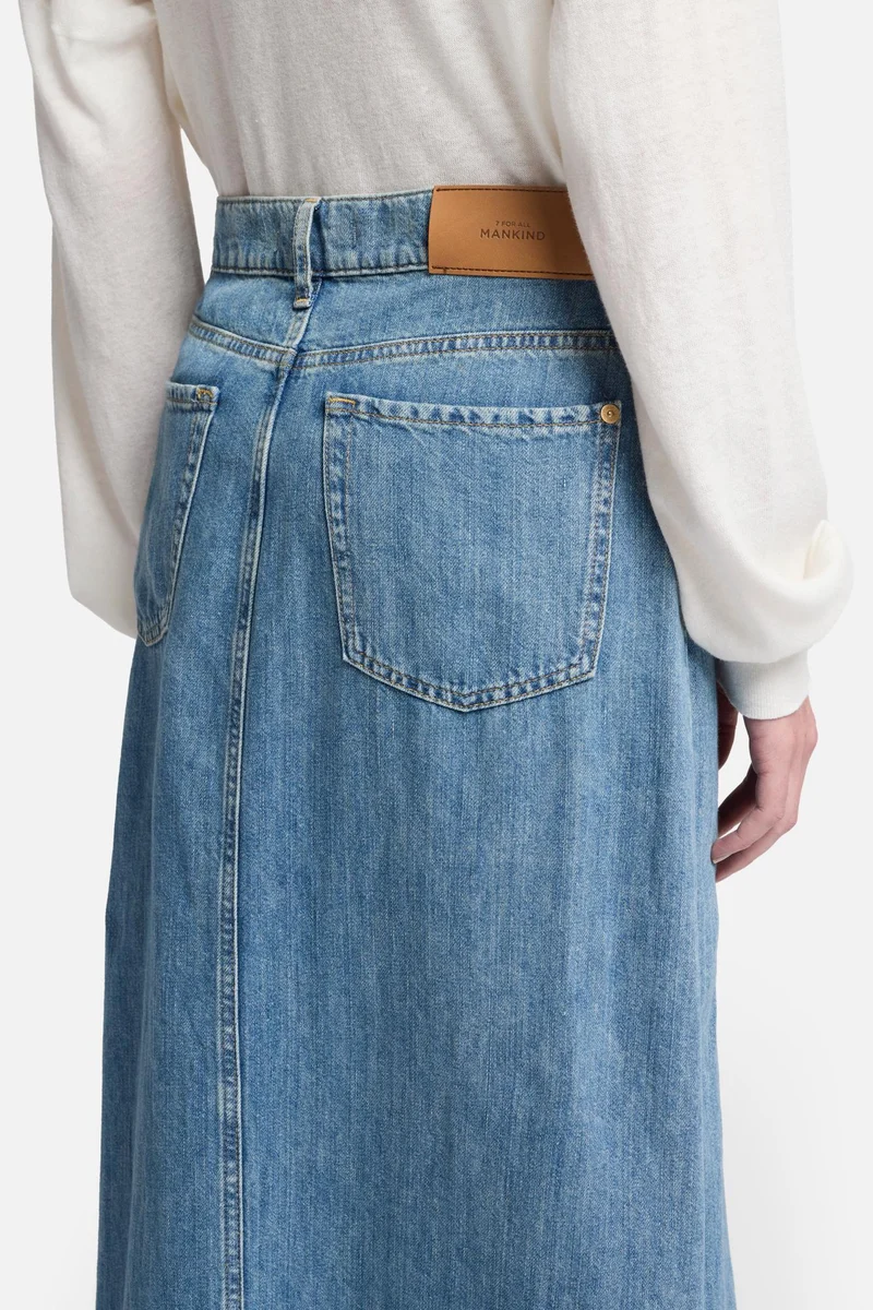 Indigo Linen Maxi Skirt in Arizona