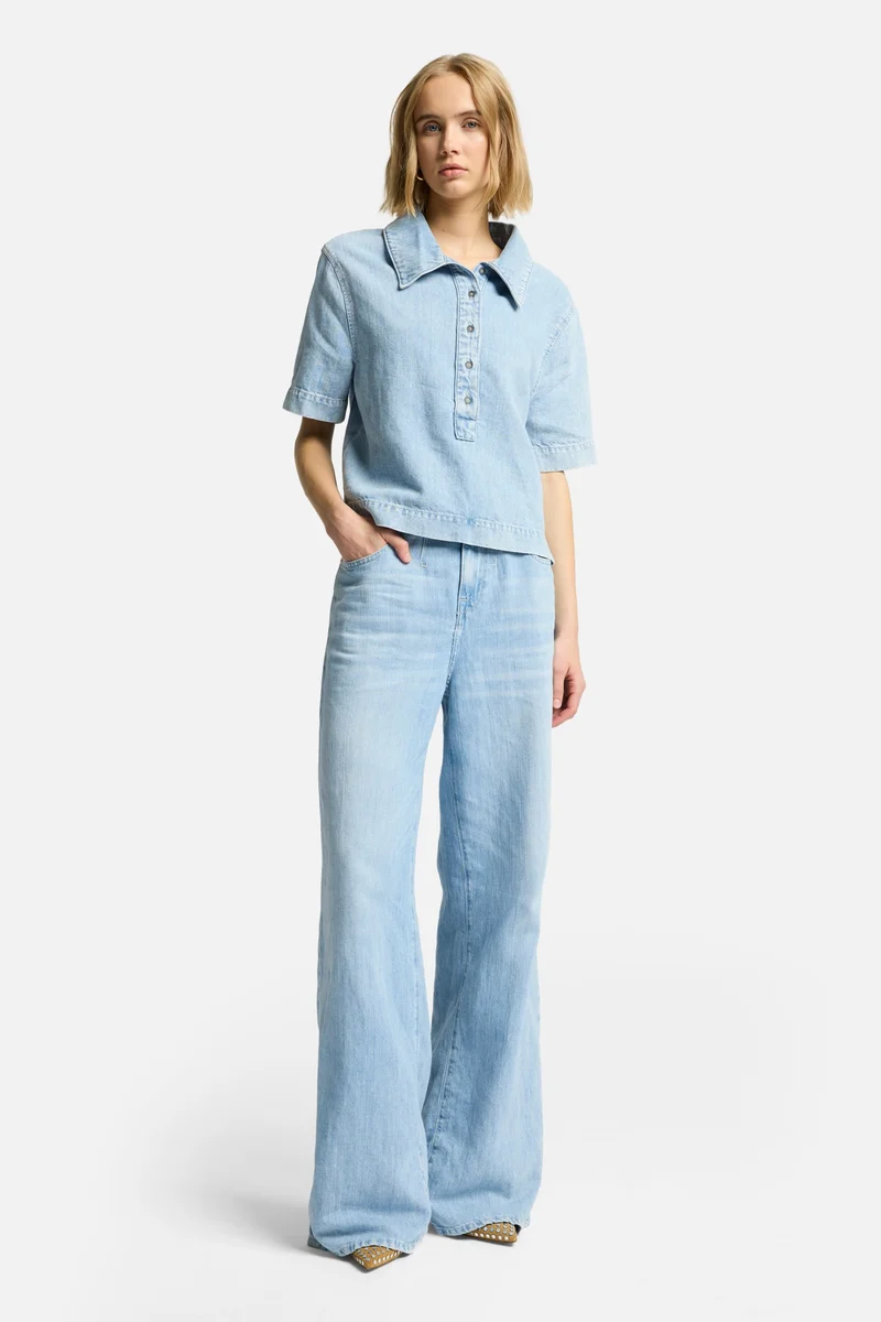 Indigo Linen Polo in Kansas