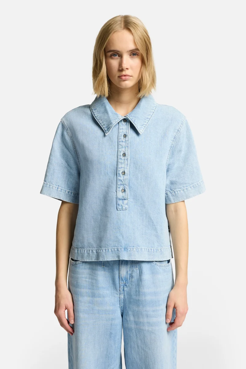 Indigo Linen Polo in Kansas