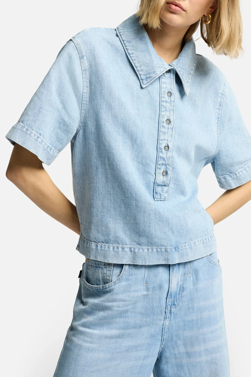 Indigo Linen Polo in Kansas