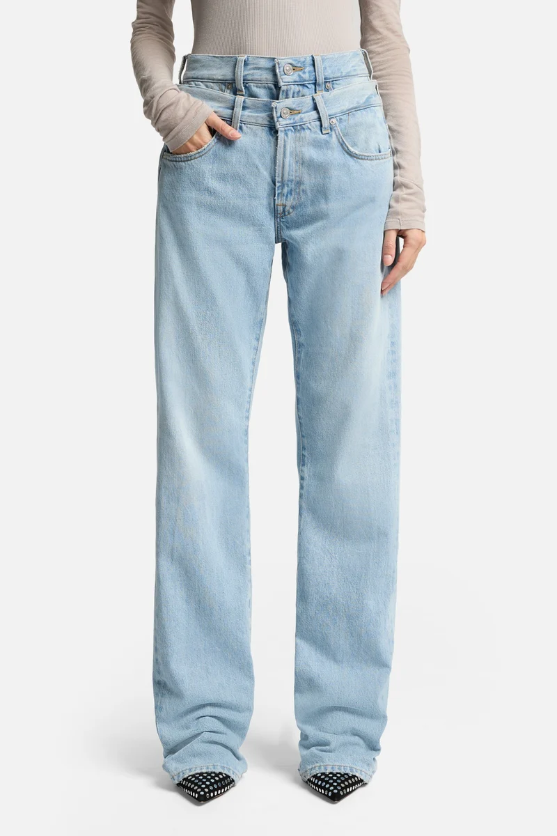 Double Waist Trouser in Bleach