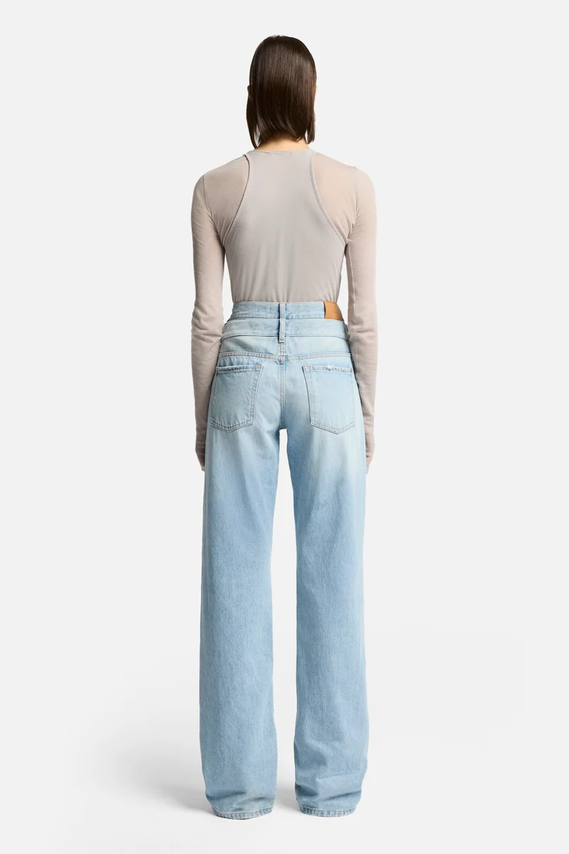 Double Waist Trouser in Bleach