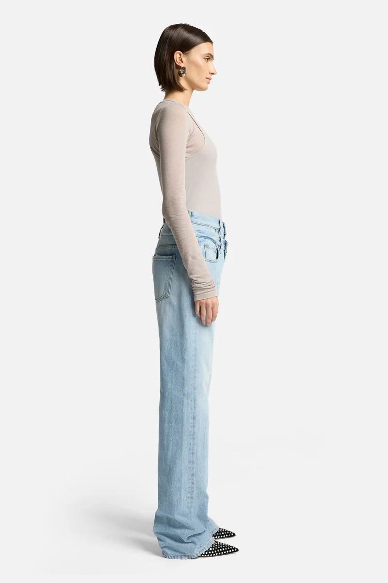 Double Waist Trouser in Bleach